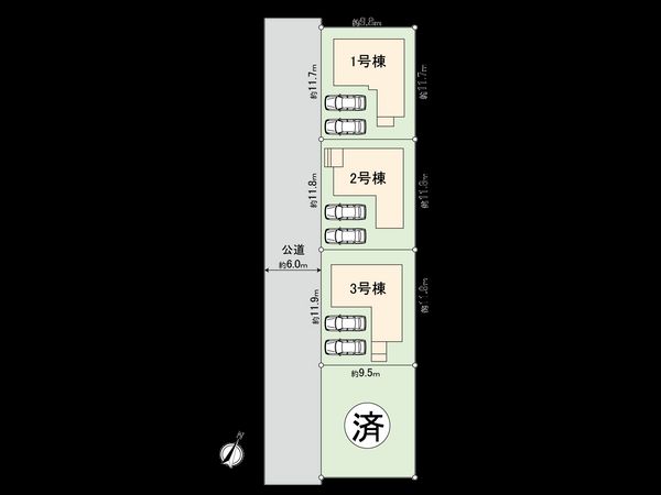 国分寺市高木町1丁目 2号棟 全体区画図 全体区画図