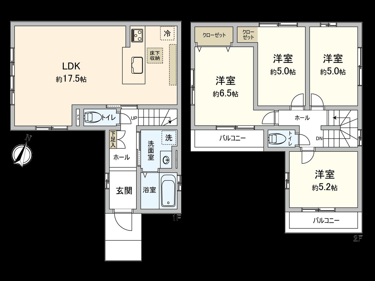 国分寺市高木町1丁目 3号棟 間取図(平面図) 間取図(平面図)