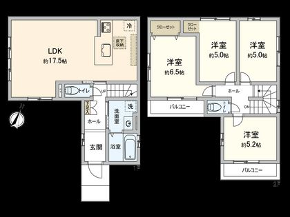 国分寺市高木町1丁目 3号棟 間取図(平面図)