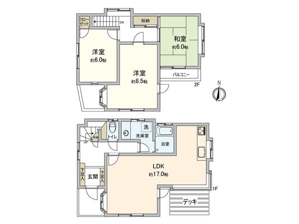 国分寺市西町1丁目 中古戸建 間取図(平面図) 国分寺市西町1丁目 中古戸建 間取図(平面図)