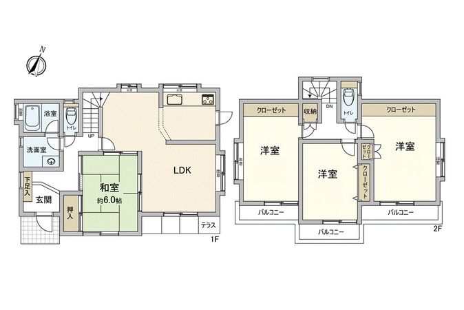 国分寺市日吉町3丁目 戸建 間取図(平面図) 国分寺市日吉町3丁目 戸建 間取図(平面図)