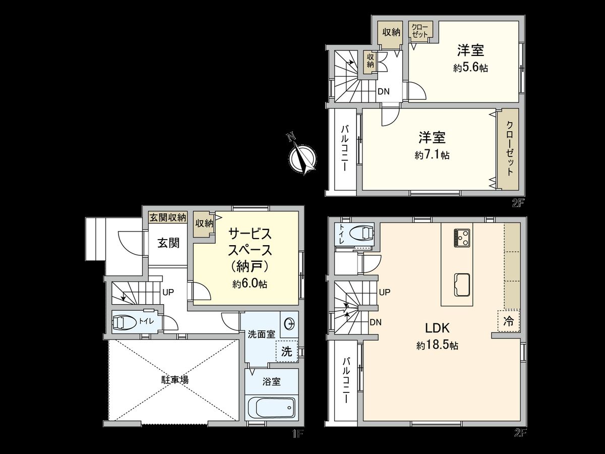 国立市青柳3丁目 間取図(平面図) 間取図(平面図)