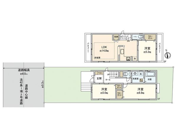 国立市青柳1丁目 2号棟 間取図(平面図)