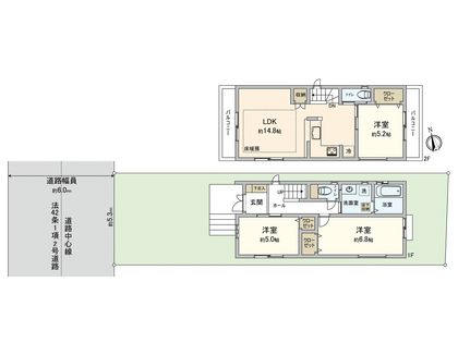 国立市青柳1丁目 2号棟 間取図(平面図)