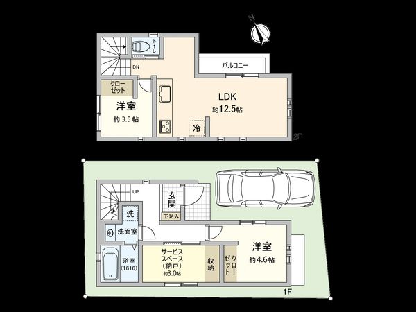 国立市東3丁目 1号棟 間取図(平面図)