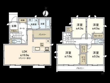 国立市谷保 M号棟 間取図(平面図)