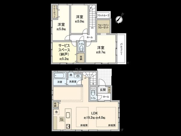 国分寺市戸倉2丁目 3号棟 間取図(平面図) 間取図(平面図)