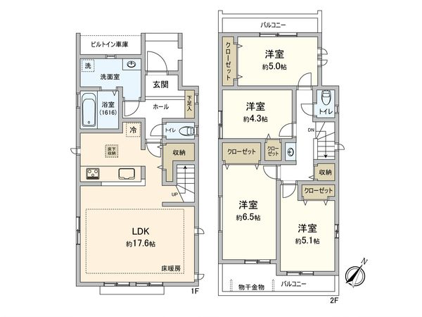 国分寺市富士本1丁目 F棟 間取図(平面図) 国分寺市富士本1丁目 F棟 間取図(平面図)