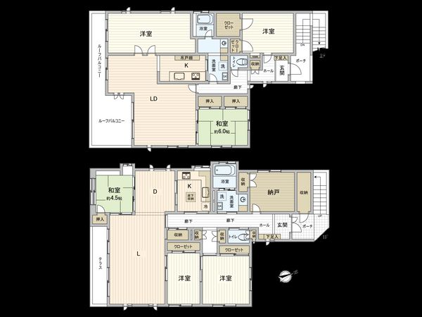 国立市富士見台3丁目 戸建 間取図(平面図) 国立市富士見台3丁目 戸建 間取図(平面図)