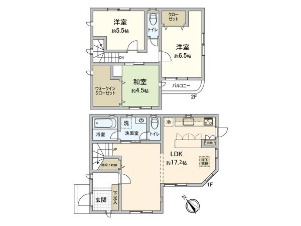 国分寺市内藤1丁目 戸建 間取図(平面図)