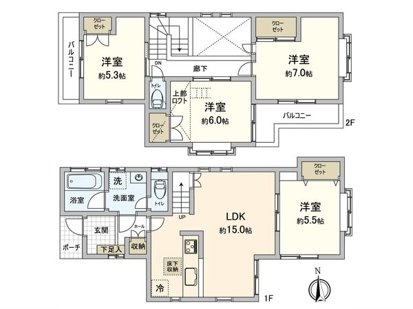 国分寺市新町3丁目戸建 間取図(平面図) 国分寺市新町3丁目戸建 間取図(平面図)