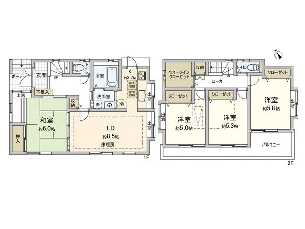 国立市富士見台1丁目 間取図(平面図) 国立市富士見台1丁目 間取図(平面図)