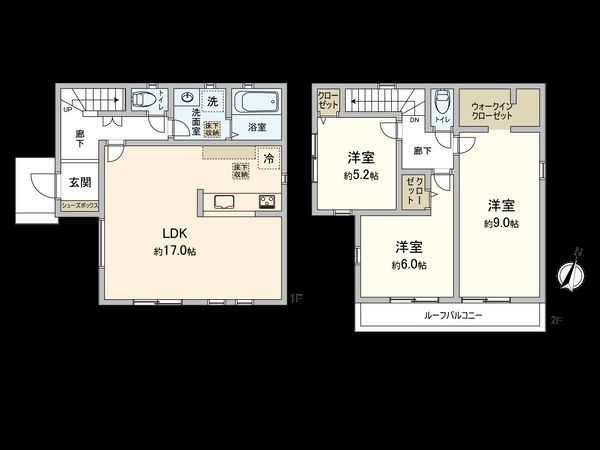 国分寺市西町5丁目 3号棟 間取図(平面図)