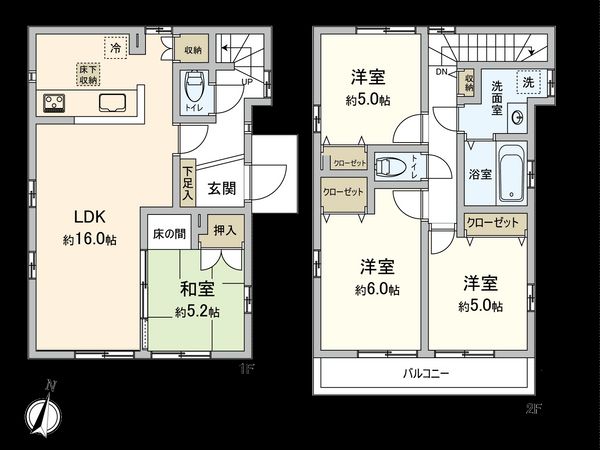 国分寺市光町3丁目戸建 間取図(平面図) 国分寺市光町3丁目戸建 間取図(平面図)