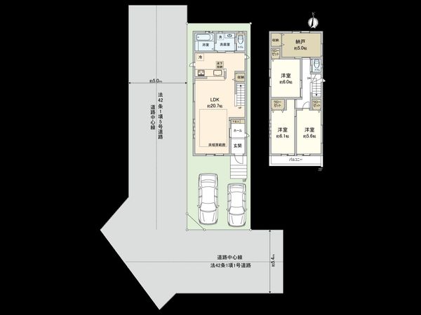 国立市中2丁目 1号棟 間取図(平面図) 国立市中2丁目 1号棟 間取図(平面図)
