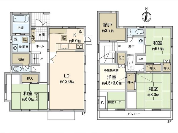 国立市東2丁目 戸建 間取図(平面図) 国立市東2丁目 戸建 間取図(平面図)