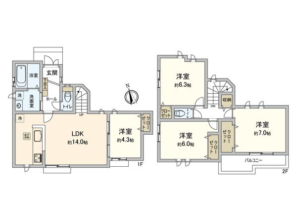 国立市泉3丁目 I号棟 間取図(平面図) 国立市泉3丁目 I号棟 間取図(平面図)