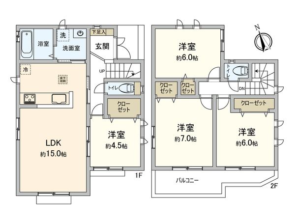 国立市泉3丁目 J号棟 間取図(平面図) 国立市泉3丁目 J号棟 間取図(平面図)