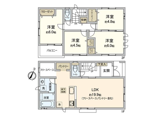 国分寺市高木町1丁目 新築戸建 C号棟 間取図(平面図) 国分寺市高木町1丁目 新築戸建 C号棟 間取図(平面図)