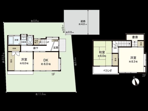 国分寺市並木町2丁目 戸建 間取図(平面図)
