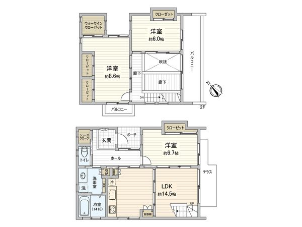 国分寺市日吉町2丁目 戸建 間取図(平面図) 国分寺市日吉町2丁目 戸建 間取図(平面図)