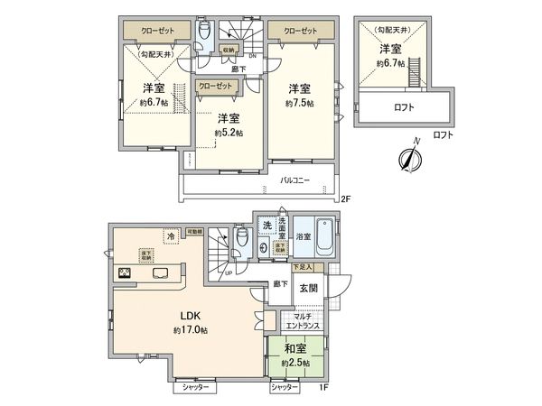 国分寺市西町5丁目 5号棟 間取図(平面図) 国分寺市西町5丁目 5号棟 間取図(平面図)