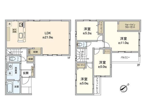 国分寺市富士本1丁目 新築戸建 間取図(平面図) 国分寺市富士本1丁目 新築戸建 間取図(平面図)