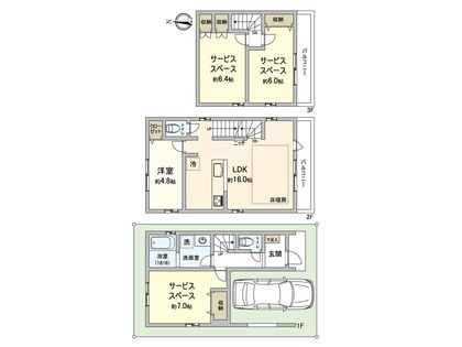 国立市西2丁目 新築戸建 A棟 間取図(平面図)