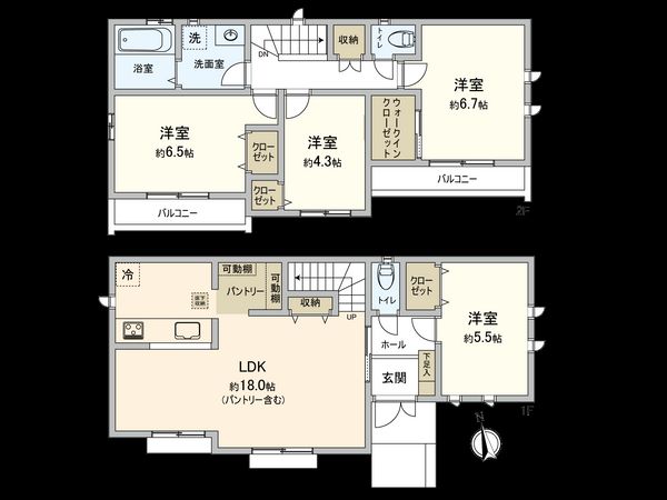 国分寺市新町1丁目 B号棟 間取図(平面図) 国分寺市新町1丁目 B号棟 間取図(平面図)
