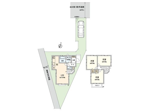 府中市武蔵台3丁目 戸建 間取図(平面図) 府中市武蔵台3丁目 戸建 間取図(平面図)