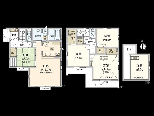 国分寺市富士本3丁目 1号棟 間取図(平面図) 国分寺市富士本3丁目 1号棟 間取図(平面図)