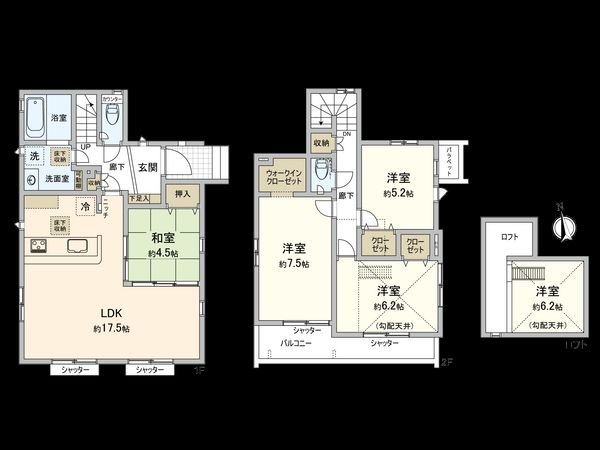 国分寺市富士本3丁目 2号棟 間取図(平面図) 国分寺市富士本3丁目 2号棟 間取図(平面図)