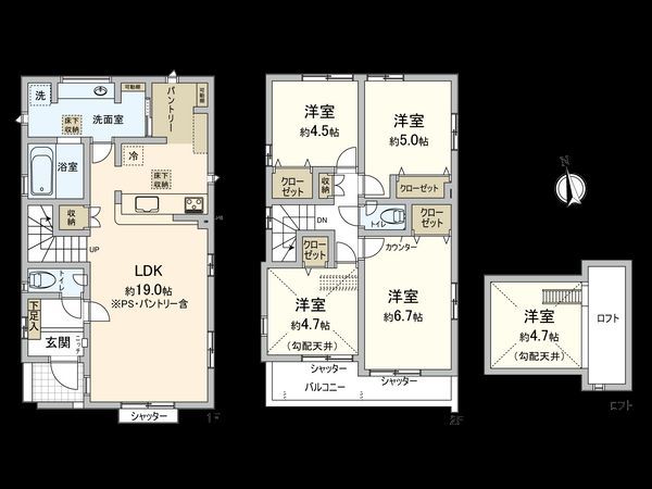国分寺市富士本3丁目 6号棟 間取図(平面図) 国分寺市富士本3丁目 6号棟 間取図(平面図)