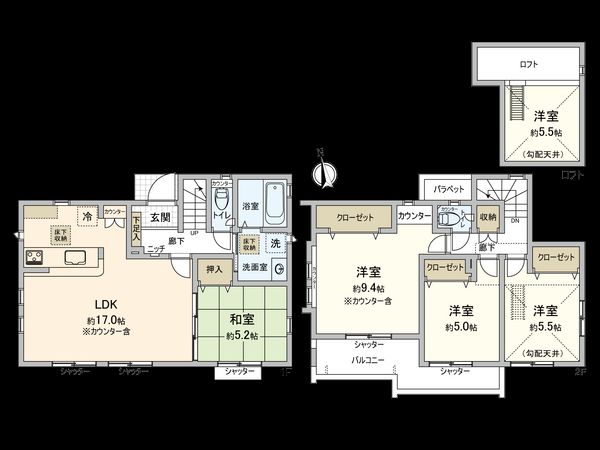 国分寺市富士本3丁目 8号棟 間取図(平面図) 国分寺市富士本3丁目 8号棟 間取図(平面図)