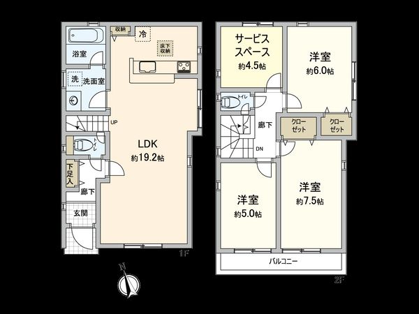 立川市若葉町2丁目 間取図(平面図)
