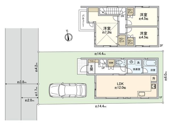 立川市若葉町1丁目 3号棟 間取図(平面図) 立川市若葉町1丁目 3号棟 間取図(平面図)