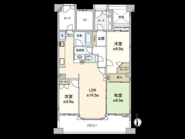 レクセルプラッツァ国立 間取図(平面図)