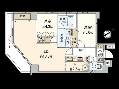 マイキャッスル国立 間取図(平面図)