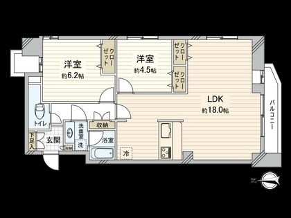ファミール国立 間取図(平面図)