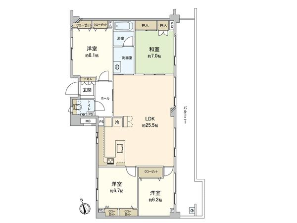 パンテオン西国分寺 バルコニー