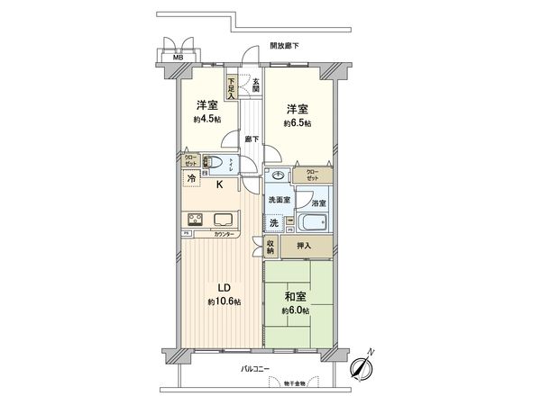 メイツ国立ガーデン ノースコート 間取図(平面図) メイツ国立ガーデン ノースコート 間取図(平面図)