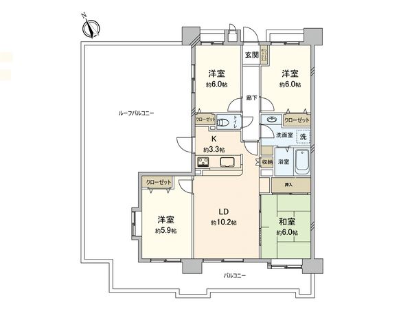 ローヤルガーデン立川けやき台第2 間取図(平面図) ローヤルガーデン立川けやき台第2 間取図(平面図)