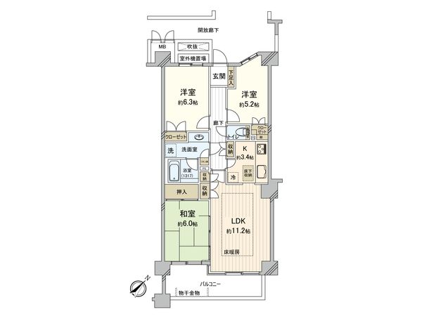 グランソシエ国立ウエストウイング 間取図(平面図)
