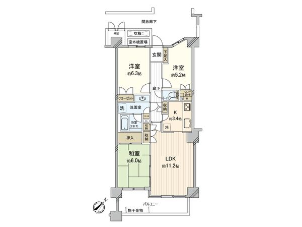 グランソシエ国立ウエストウイング 間取図(平面図)