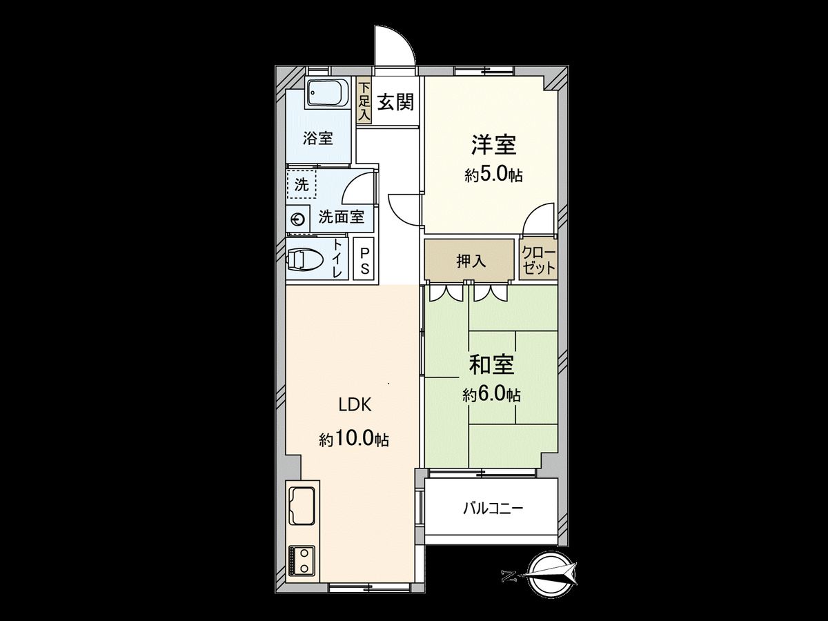 イトーピア国立マンション 間取図(平面図) 間取図(平面図)
