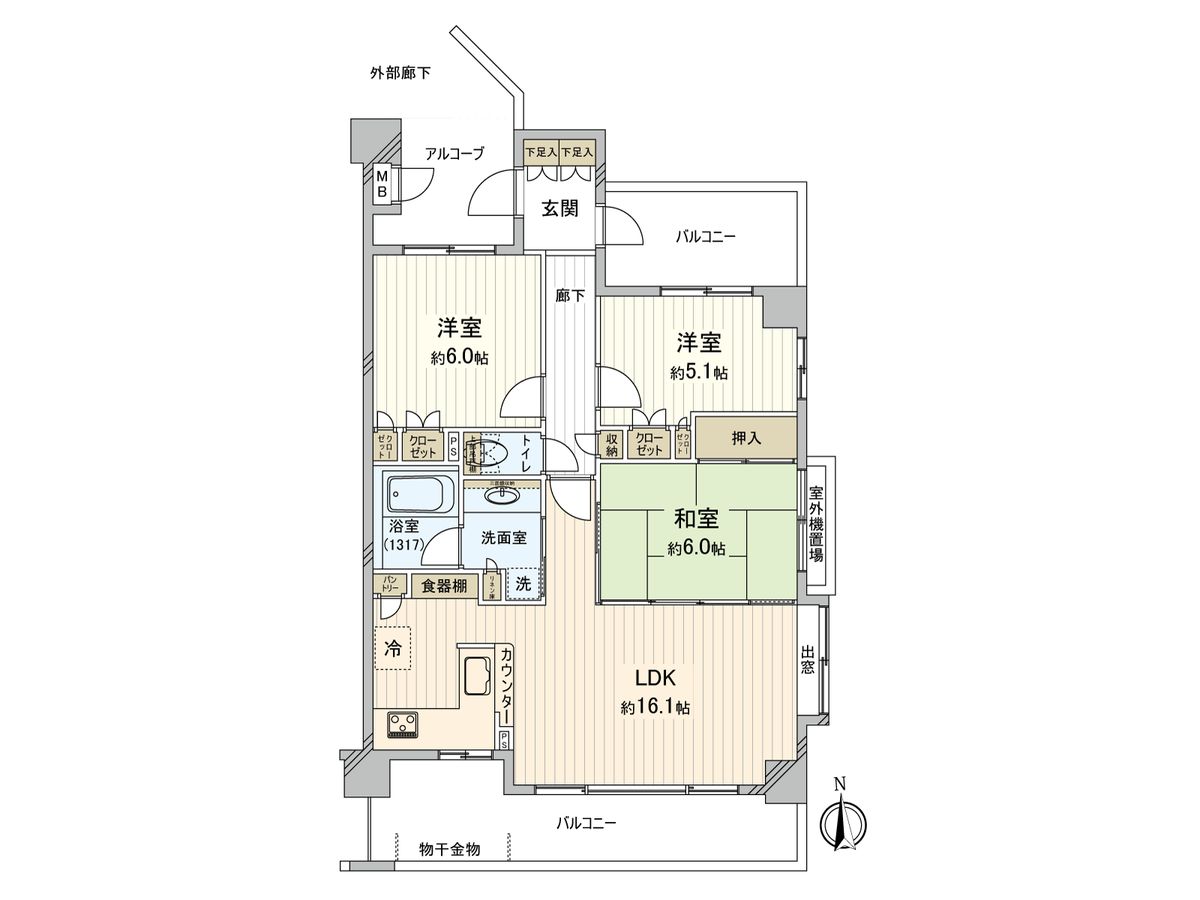 サンクレイドル国立 間取図(平面図) 間取図(平面図)