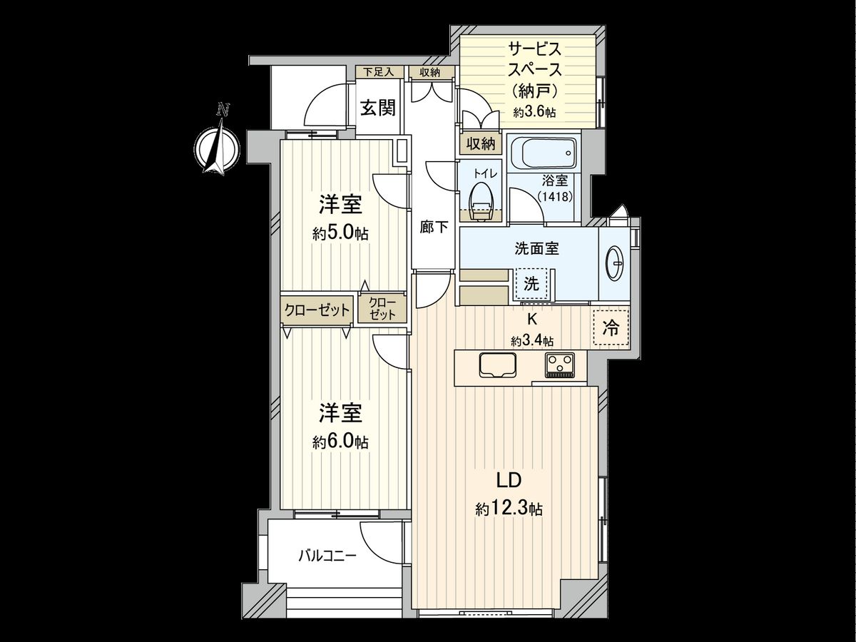 ダイアパレス国分寺鷹の台Ⅱ 間取図(平面図) 間取図(平面図)