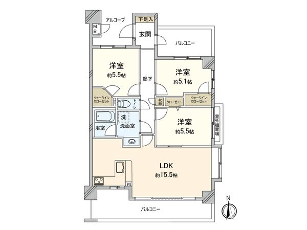 サンクレイドル国立 間取図(平面図) サンクレイドル国立 間取図(平面図)