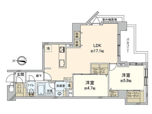 ガーデンズ国立 西館 間取図(平面図)
