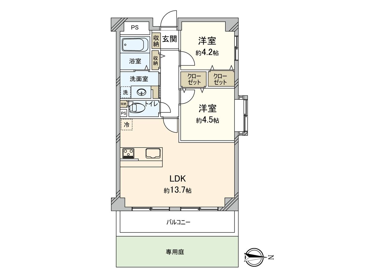 リバーサイド国立 間取図(平面図) 間取図(平面図)